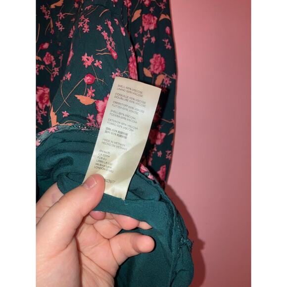 Free People Flower Fields Floral Button Front Ruffle Mini Dress Size Small - Picture 9 of 11